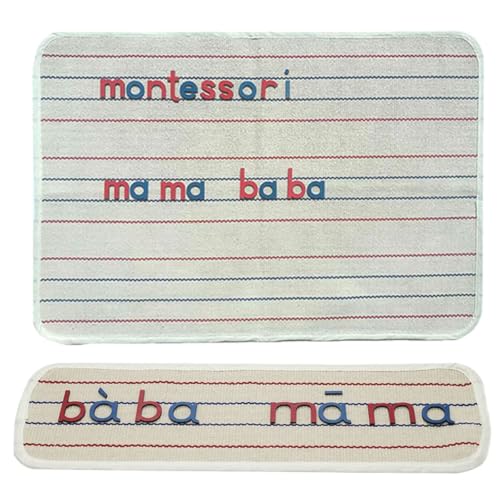lstyty Montessori Four-Line Three-Grid Phonetic Practice Rug