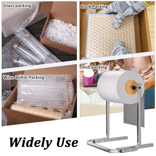 XAWSOP Stretch Film Dispenser for Packing, Moving and Shipping, Heavy-Duty Packaging Rack for Bubble Cushion, Pearl Cotton & EPE Foam Rolls, Space-Saving,15.7x21.3x27.5in