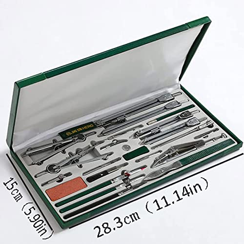 23 Piece Geometry Kit, Construction Engineering Design Professional Drawing Tools, for Drafting, Math and Making Circles with Large Extension Beam for School, Drafting, Architecture
