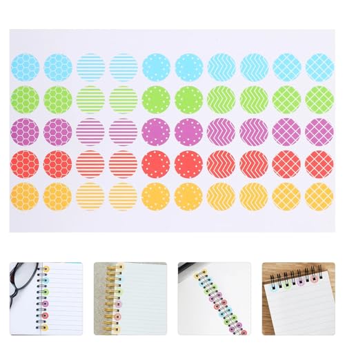Hole Reinforcement Stickers 20 Sheets Colorful Label Stickers Hole Reinforcement for Binder Paper Planner Recipe Book DIY Decoration Round Hole Punch