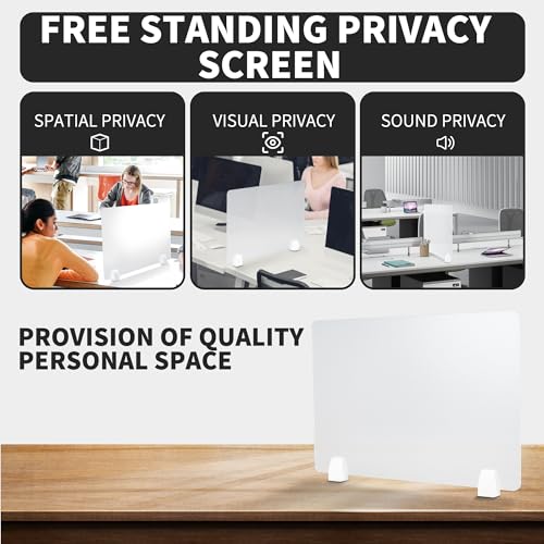 Nisorpa 4Pcs Acrylic Desk Divider Privacy Panels, 23.6" x 15.8"