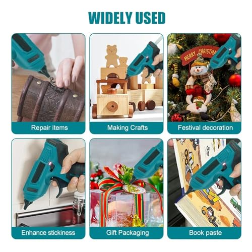 LIBODD Hot Glue Gun Handmade Wireless Hot Melt Glue Gun Rechargeable Hot Melt Glue Gun Electric Glue Gun Household Hot Melt Stick Adhesive for DIY Arts, Crafts and Quick Repairs(2x5.0Ah Battery)