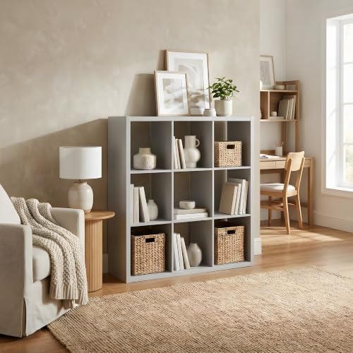 Furnifact Engineered Wood 9-Cube Shelving Unit with Open-Back Design