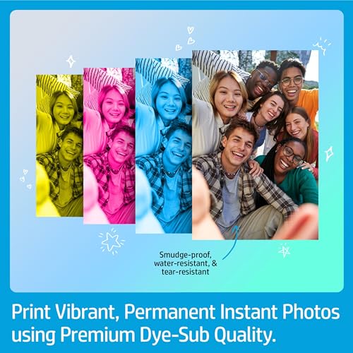 HP Sprocket Studio Plus 4x6 Wireless Instant Photo Printer, Wi-Fi, Premium Dye Sublimation, Prints Vibrant Color Pictures– Bundle: Photo Album, Markers, Photo Paper, and Stickers.