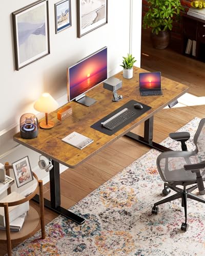 HUANUO 71 x 35 Inch Large Electric Standing Desk, Brushless Motor, Vintage