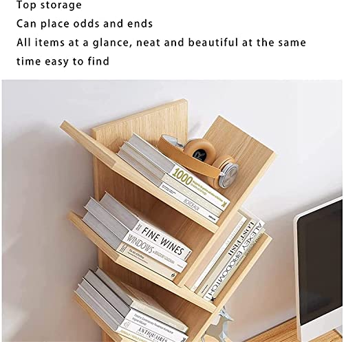 UINGBPXT Bookcase Small Desktop Bookshelf 5-Tier Tree Bookcase in Bedroom Home Office Corner Desktop Organizer for Desk Display Shelf Rack High Capacity, 30*15*59cm