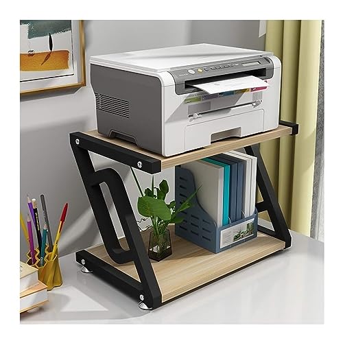 Xghwnpd Printer Stand Printer Stand Wood Printer Stand Creative Printer Shelf Multifunction Double Storage Rack Modern Copy Rack for Home & Office Paper Shredder Stand,B-45 * 28 * 32Cm