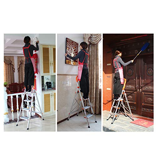 FLYIFE Step Stool Firm Ladders, Portable with Anti-Slip Mat 3 4-Step Stool Library Store Folding Steps/45X80X136Cm
