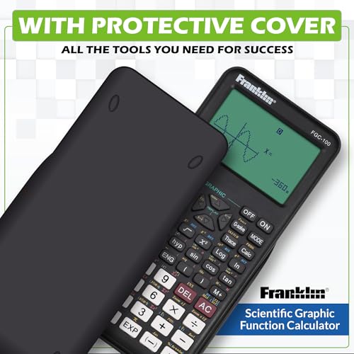 Franklin Scientific Graphing Calculator with 3 Operating Modes - Scientific Calculator Includes 20 Built-in graphs - Ideal for Beginner and Advanced Courses with Protective Cover - White