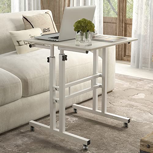 SogesHome 23.6 inches Adjustable Laptop Desk Standing Table Portable Computer Table Stand Desk Cart Tray, White Maple, 101-MP-HCA