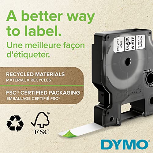 DYMO Authentic D1 Labels | Black Print on Yellow Tape | 6 mm x 7 m | Self-Adhesive Labels for LabelManager Label Makers | Made in Europe