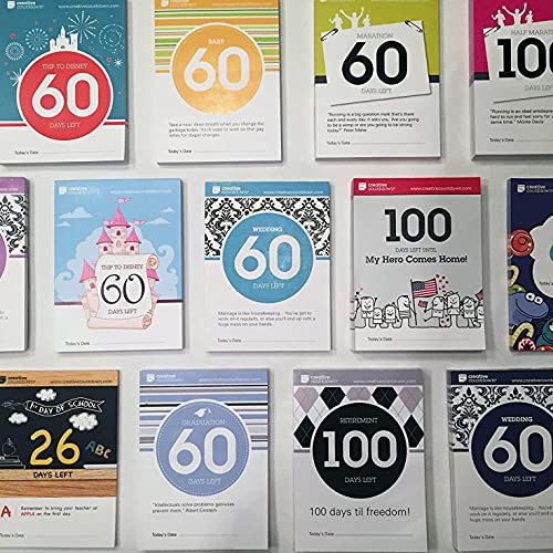 100 day Event, Goal and Occasion Count Down 8.5"x11.5" Green Square Tear Off Countdown Calendar Large Wall Unit - perfect for Office, event, corporate and door gifts