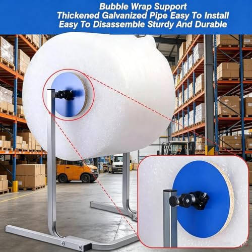 Wsexyy Bubble Wrap Roll Dispenser, Vertical Bubble Wrap Dispenser, Thickened Galvanized Steel, Fits 30-120cm Wide Film, for Packing, Moving and Shipping