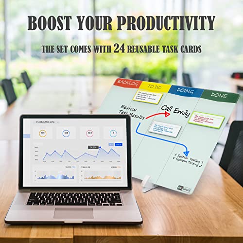 PMXBOARD Desktop Magnetic Kanban Board Kit | Project Management Board