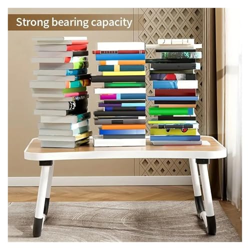RIHATAP Foldable Laptop Bed Lap Desk Portable Laptop Desk Built-in Cup Holder & Tablet Slot Foldable Adjustable Table for Bed Sofa Work(Black)