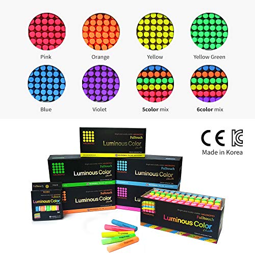 Hagoromo Fulltouch Luminous Chalk 1 Box, Non-Toxic, Dustless [72 Pcs/Yellow]