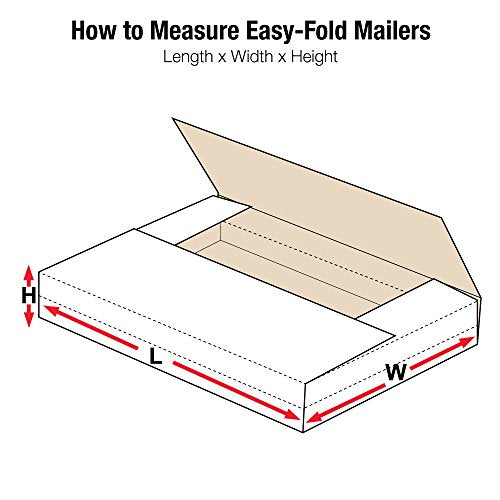 BOX USA Mailer Boxes Medium 11 1/8"L x 8 5/8"W x 2"H 50-Pack - Corrugated Cardboard Box for Shipping, Moving, Mailing, Packing, Packaging and Storage