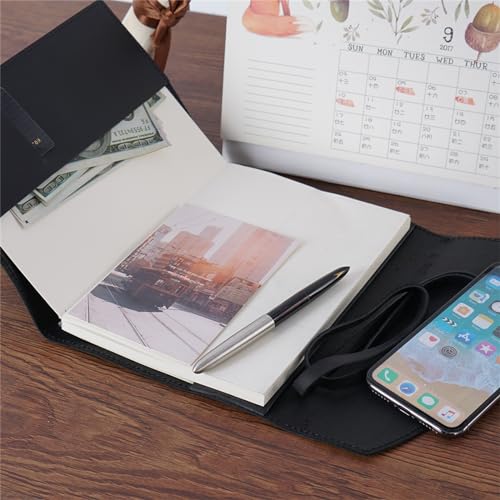 ELUKHT Leather Notebook A5A6 New Book Leather Protective Cover Vintage Handbook Book for Office School Home