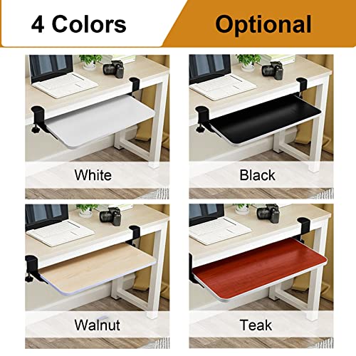 Keyboard Tray Under Desk Keyboard Tray Under Desk White Black Teak Walnut - 52/65/75Cm Sliding Keyboard Shelf - Height Adjustable - Pull-Out Keyboard Platforms Keyboard Drawer.Teak-65*25Cm(26*10Inch)