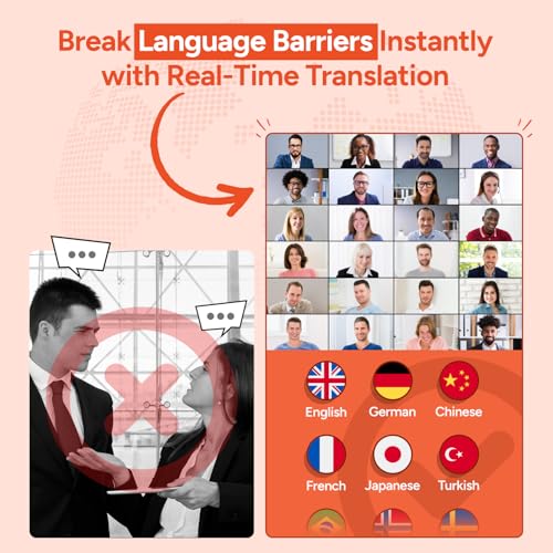 AI Translation Earbuds Real Time | 144+ Languages with 60H Playtime for iOS & Android | Language Translator Earbuds with Noise Cancellation | Translating Headphones for Business & Learning Languages