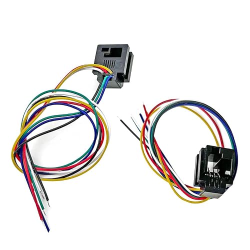 Coorle DIY 6P6C Telephone Outlet Modular Jack Female RJ11 RJ25 PCB Socket Jack Telephone Adaptors Connectors 623K- Left Latch 6P6C Phone Port with 1061 26AWG Cable 10PCS