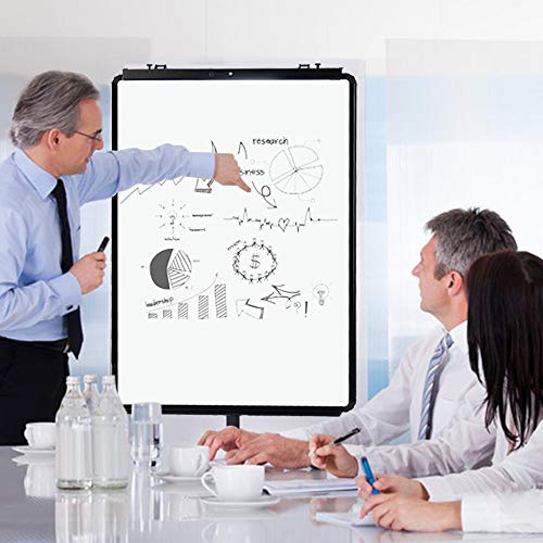 VIZ-PRO ECO Magnetic Mobile Whiteboard/Flipchart Easel, Black, 28 X 40 Inches