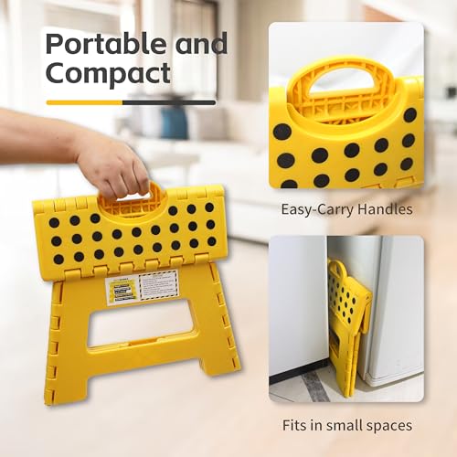 MaxWorks Folding Step Stool 2-Pack, 330 lbs Capacity, Yellow - (51249)