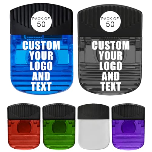 10-100Pcs Custom Square Magnetic Clips, Personalized Square Magnetic Power Clip with Your Logo or Text Imprint, Bulk Promotional, Great for Office, School, Business, Tradeshows, Events