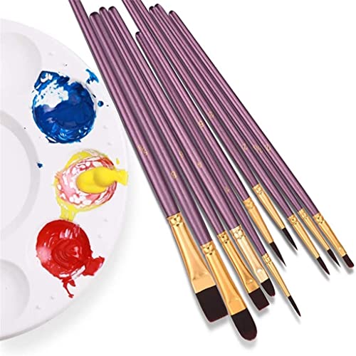 Feilx 10pcs Paint Brushes Set Painting Art Brush for Acrylic Oil Watercolor Artist Professional Painting Kits Paintbrush Sets