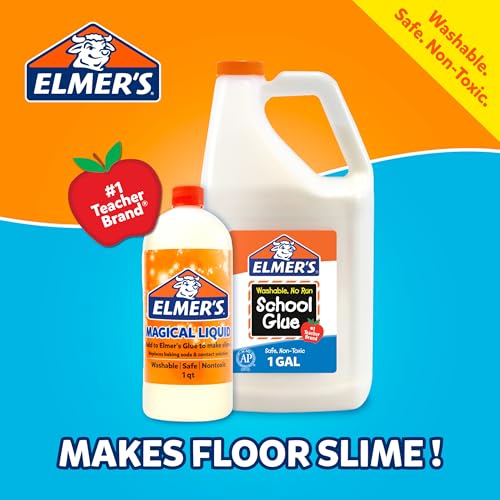 Elmer's White Liquid School Glue, 1 Gallon 2 Count, Washable, #1 Teacher Brand - Arts & Crafts, Great for Making Slime