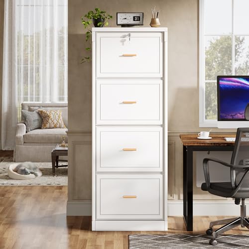 Tribesigns 4 Drawer File Cabinet with Lock, Filing Cabinets for Home Office
