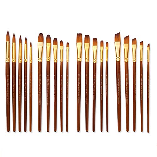 UOHLCX HBJWOV 5 Pcs Pointed Flat Oblique Top Drawing Brush Acrylic Watercolor Oil Painting Pen(01)