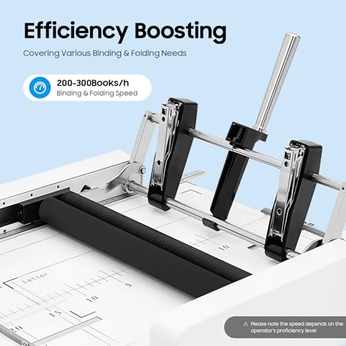 Bepritm Folding Binding Machine, 60W Booklet Maker A3 Paper Folder Stapler Machine with Staples & Binding Handle, Booklet Folder Stapler for Schools Print Stores Offices (MAX 11.7"×16.5" Paper)