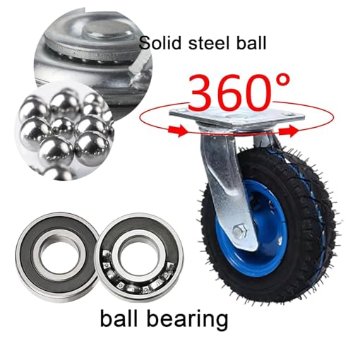 MXXADHPL Heavy Duty Trolley Casters - 2 Swivel & 2 Fixed Wheels, 6/8/10 Inch Replacement Foot Casters for Industrial Transport & Furniture - Reliable Mobility Solutions