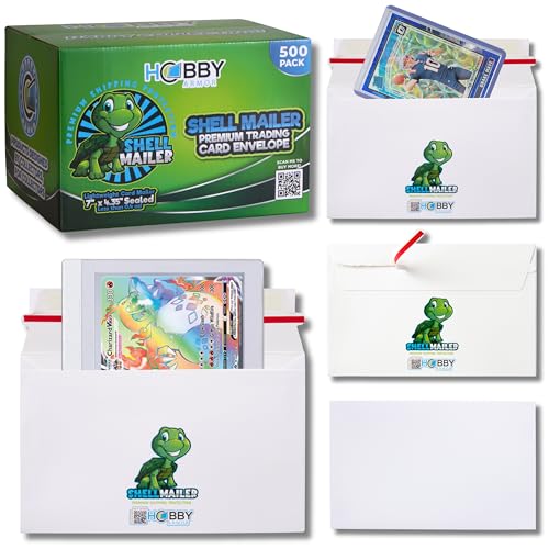 Shell Mailer Trading Card Envelopes for Shipping, Card Mailers - 500 Pack