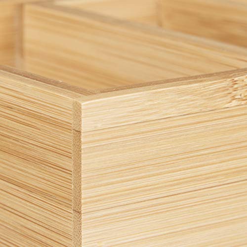 Relaxdays 3 x Accessories Bamboo Desk Set, Document Tray for A4, Letter Holder, Pen Organizer, Natural