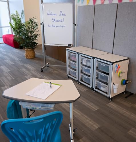 LUXOR MBS-STR-31-9L Modular Classroom Storage Cabinet - 3 Side-by-Side modules with 9 Large Bins