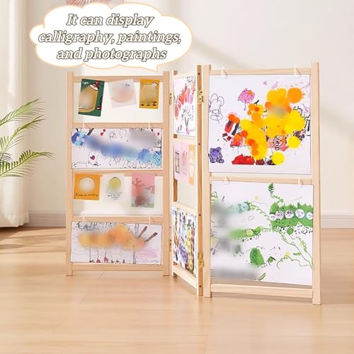 HACHJWRT Solid Wood Display Stand, Double-Sided Poster Display Rack, Picture Board for Photos, Paintings, Art Display, Calligraphy(Small)