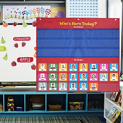 A/R Classroom Attendance Chart, Who is Here Today - Helping Hands Pocket Chart for Classroom,Classroom Organization Teacher Accessories for Preschool Sunday School Kindergarten Daycare