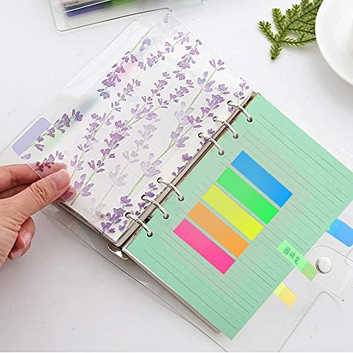 QERTYHKK A6 Notebook Set 50 Sheets 6 Holes Loose-Leaf Lined Refill Paper PCS PVC Binder Index Dividers Ruler And Note Flags Tabs