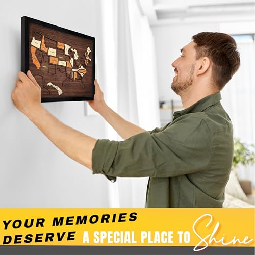 flinelife USA Travel Map, 13x11, Wooden USA Map Puzzle, Perfect For Couples and Families Gift