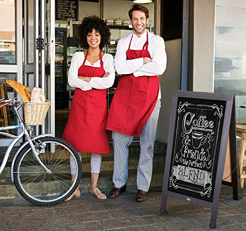 A Frame Chalkboard by HBCY Creations: 24x48 Solid Wood A-Frame Sign Black Double-Sided Magnetic Board, Chalkboard Menu Board, for Restaurants, Cafés, Weddings - Heavy Duty Hinges
