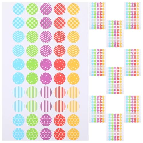 Hole Reinforcement Stickers 20 Sheets Colorful Label Stickers Hole Reinforcement for Binder Paper Planner Recipe Book DIY Decoration Round Hole Punch