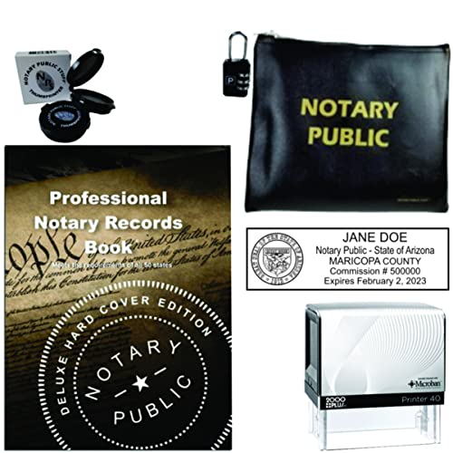 Deluxe Notary Combination-Notary Accessories Bag with Lock, Journal Thumbprint Pad and Your Notary Stamp (Choose Your State under Style) (Colorado)