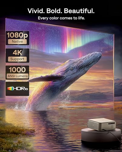 Aurzen EAZZE D1 MAX 1000 ANSI Google TV Projector with 4K Support & MEMC