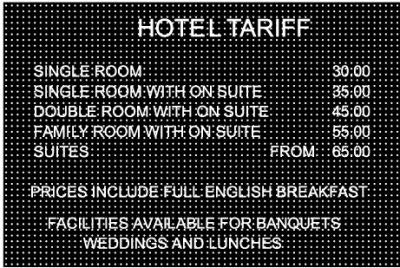 308 X 460mm Black Framed Peg Board - Retro Style Menu Board - Quick Change Message Board