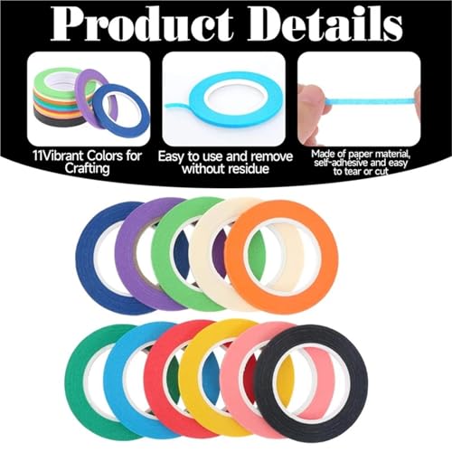 Xuanqiu Whiteboard Tape 40 Rolls 1/8 Inch Whiteboard Tape Line Graphic Pinstripe for Dry Erase Board Draping Gridding