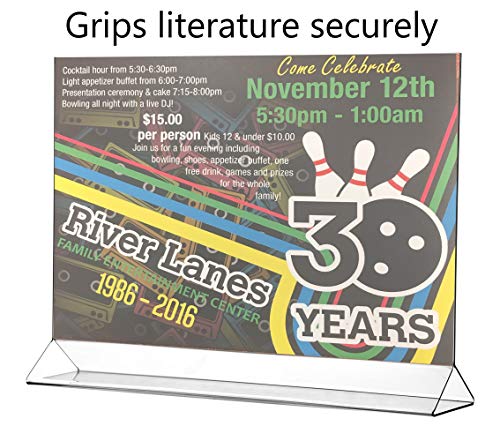 Marketing Holders 12 Pack Acrylic Sign Holder for 17" x 11" Literature Clear Top Load Landscape Double Sided Signage Display for Countertops in Retail Stores Hotels Offices and Restaurants