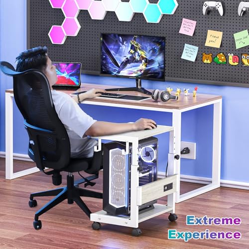 Computer Tower Stand with Charging Station, for Small and Mid-Tower PCs