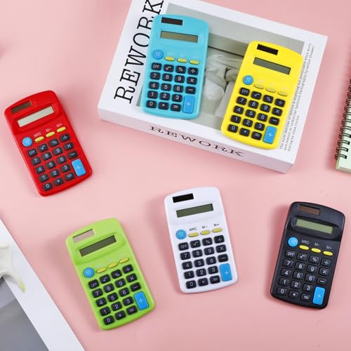 Gabotrie 18 Pcs Pocket Calculator, Mini Calculators, Pocket Size, 6 Colors